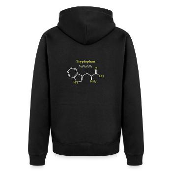Tryptophane Molécule - Veste à capuche bio Premium Unisexe - noir - Dos - Nico (187cm)