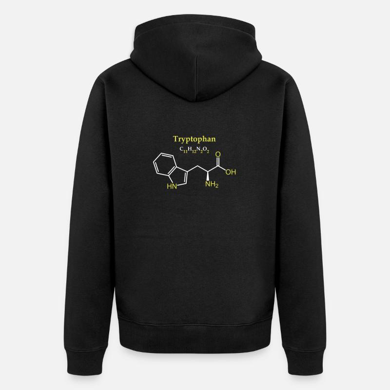 Tryptophan-Molekül - Unisex Premium Bio Zip Hoodie - Schwarz