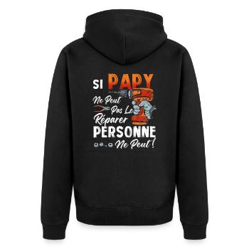 Si PAPY Ne Peut Pas Le Réparer Personne Ne Peut Ca - Veste à capuche bio Premium Unisexe - noir - Dos - Nico (187cm)