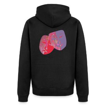 masken e 61 - Unisex Premium Bio Zip Hoodie - Schwarz - Hinten - Nico (187cm)