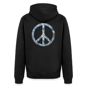 symbole de la paix e 205 - Veste à capuche bio Premium Unisexe - noir - Dos - Nico (187cm)