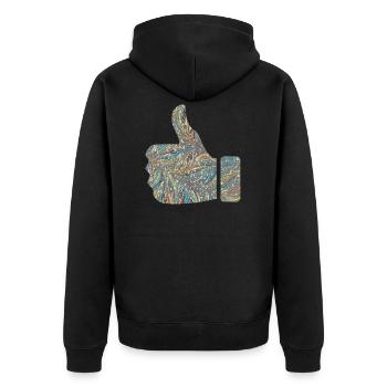 signe de la main comme e 201 - Veste à capuche bio Premium Unisexe - noir - Dos - Nico (187cm)