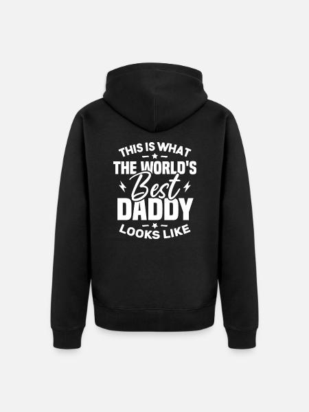 Voici à quoi ressemble le meilleur papa du monde - Veste à capuche bio Premium Unisexe - noir