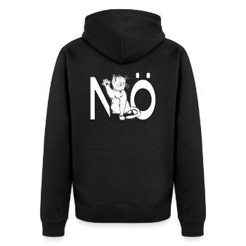 Not Today Nope Cat Gift - Unisex Premium Organic Zip Hoodie - black - Back - Nico (187cm)
