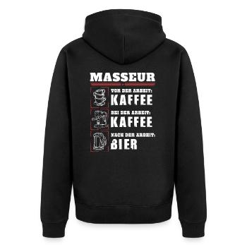 Ma routine quotidienne en tant que masseur - Veste à capuche bio Premium Unisexe - noir - Dos - Nico (187cm)
