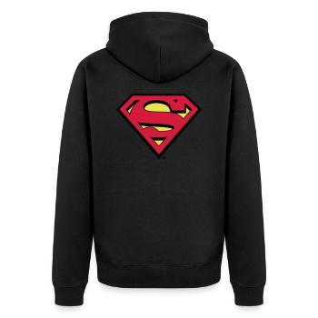 Superman Logo manches longues Homme - Veste à capuche bio Premium Unisexe - noir - Dos - Nico (187cm)