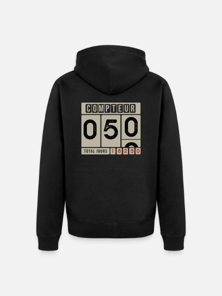 50 LAT NA LADZE Pomysły na prezenty 50. rocznica - Premium økologisk unisex-hættejakke - sort