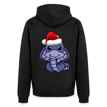 Snake Cobra Comic Christmas - Unisex Premium Organic Zip Hoodie - black - Back - Nico (187cm)