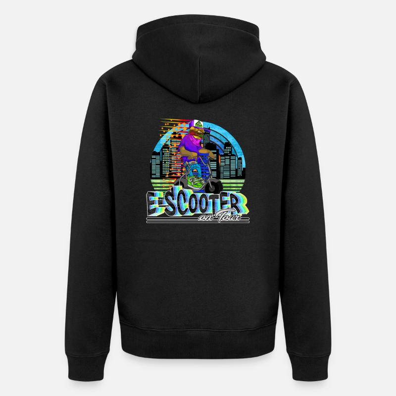 Escooter Electricscooter cooler Cheeseburger Tour - Veste à capuche bio Premium Unisexe - noir