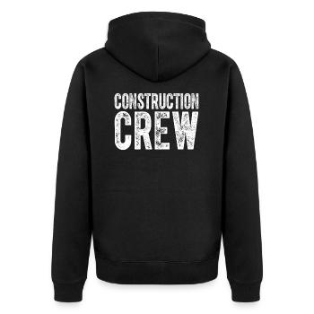 Construction Crew Construction Worker - Unisex Premium Organic Zip Hoodie - black - Back - Nico (187cm)