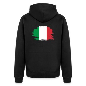 Italia Italy Flag - Veste à capuche bio Premium Unisexe - noir - Dos - Nico (187cm)