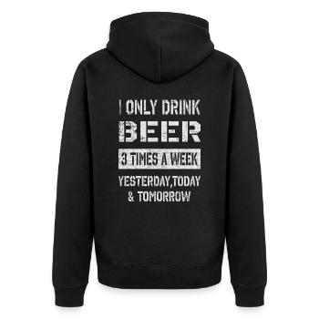 Je ne bois que de la bière - Veste à capuche bio Premium Unisexe - noir - Dos - Nico (187cm)