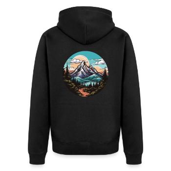 Mountains Landscape - Unisex Premium Organic Zip Hoodie - black - Back - Nico (187cm)