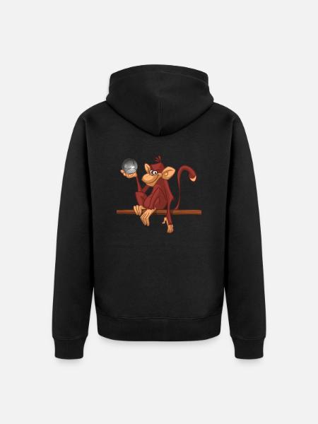 Boule monkey 3 - Unisex Premium Organic Zip Hoodie - black