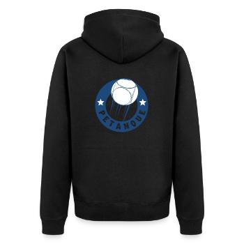 Boule Petanque Logo - Veste à capuche bio Premium Unisexe - noir - Dos - Nico (187cm)
