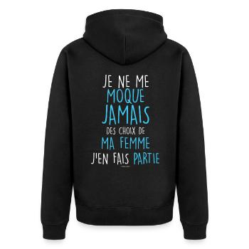 Mon mari mes choix son les meilleurs - Veste à capuche bio Premium Unisexe - noir - Dos - Nico (187cm)