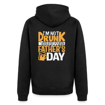 Papa Humor Geschenk zum Vatertag - Unisex Premium Bio Zip Hoodie - Schwarz - Hinten - Nico (187cm)