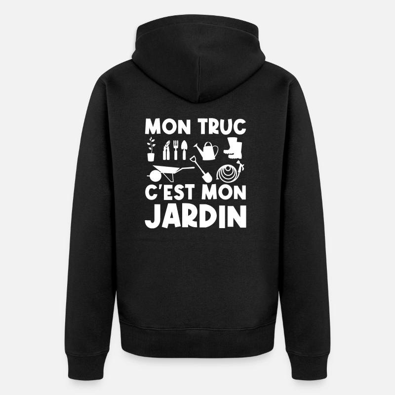 Mon truc c'est mon jardin - Veste à capuche bio Premium Unisexe - noir