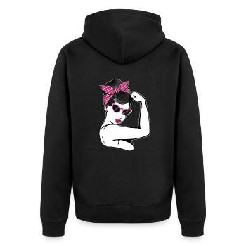 Retro Rockabilly Girl Cadeau - Veste à capuche bio Premium Unisexe - noir - Dos - Nico (187cm)