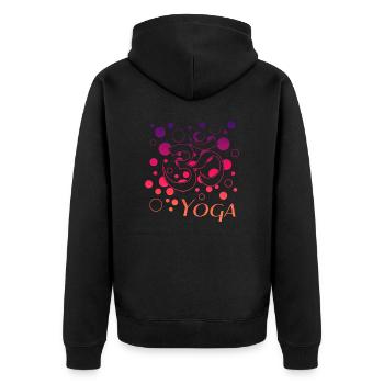 Yoga Om Namaste - Unisex Premium Bio Zip Hoodie - Schwarz - Hinten - Nico (187cm)