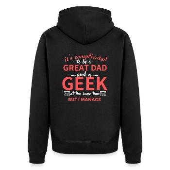 Être papa et geek - Veste à capuche bio Premium Unisexe - noir - Dos - Nico (187cm)