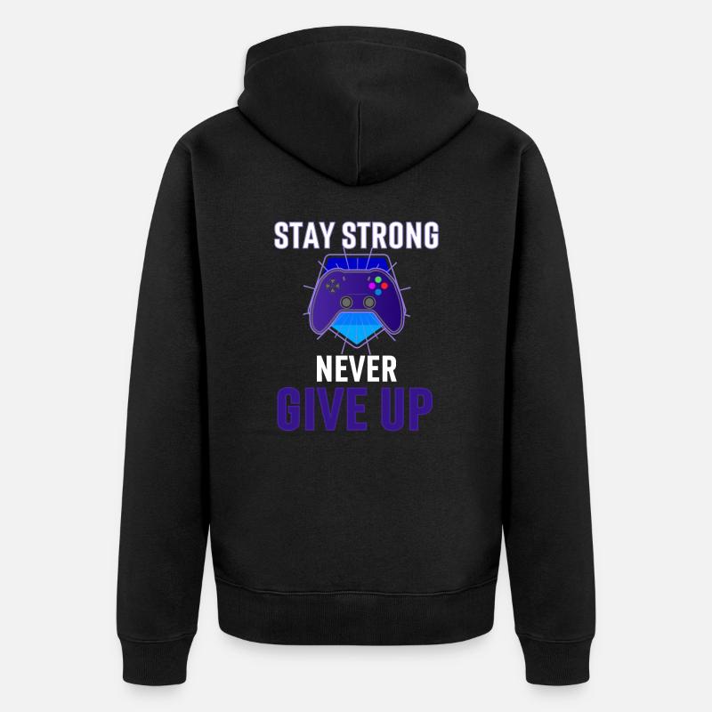 Stay Strong gamer violet - Veste à capuche bio Premium Unisexe - noir