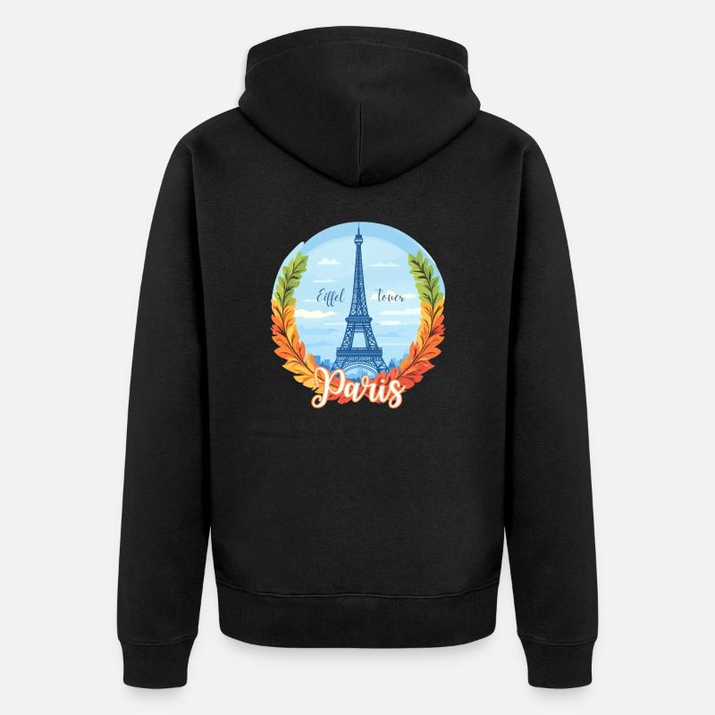 L’amour de Paris, toujours à la mode ! - Veste à capuche bio Premium Unisexe - noir