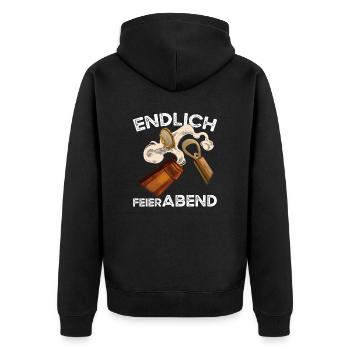 Endlich Feierabend Bier - Unisex Premium Bio Zip Hoodie - Schwarz - Hinten - Nico (187cm)