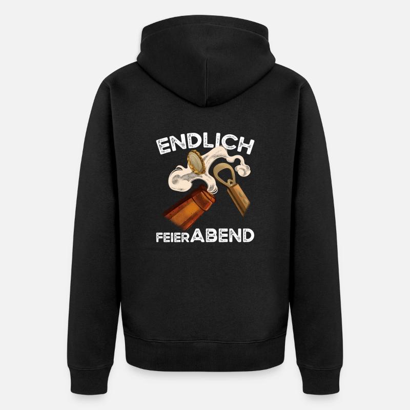 Endlich Feierabend Bier - Unisex Premium Bio Zip Hoodie - Schwarz