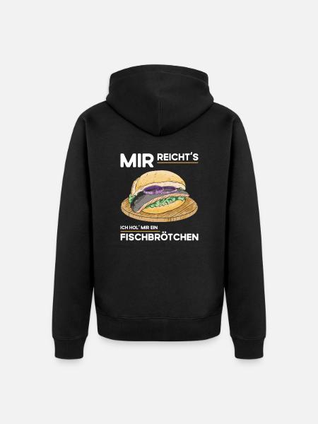 Fischbrötchen Imbiss - Unisex Premium Bio Zip Hoodie - Schwarz