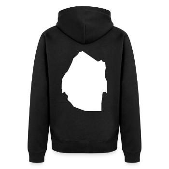 Swasiland Landkarte Flagge - Unisex Premium Bio Zip Hoodie - Schwarz - Hinten - Nico (187cm)