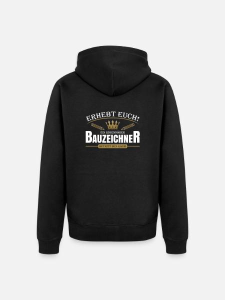 Bauzeichner - Unisex Premium Bio Zip Hoodie - Schwarz
