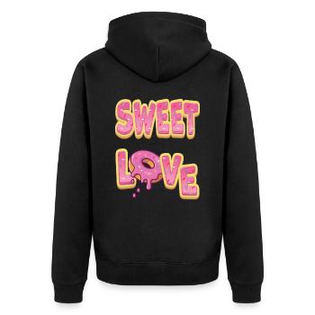Sweet Love Donut Fastnachtsküchle Kräppel - Veste à capuche bio Premium Unisexe - noir - Dos - Nico (187cm)