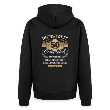 Dienstzeit 50 Jahre Lieblingskollege Jubiläum - Unisex Premium Bio Zip Hoodie - Schwarz - Hinten - Nico (187cm)