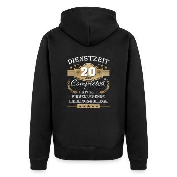 Dienstzeit 20 Jahre Lieblingskollege Jubiläum - Unisex Premium Bio Zip Hoodie - Schwarz - Hinten - Nico (187cm)