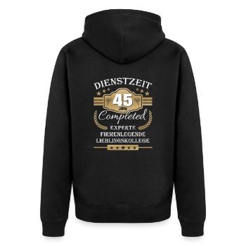 Dienstzeit 45 Jahre Lieblingskollege Jubiläum - Unisex Premium Bio Zip Hoodie - Schwarz - Hinten - Nico (187cm)