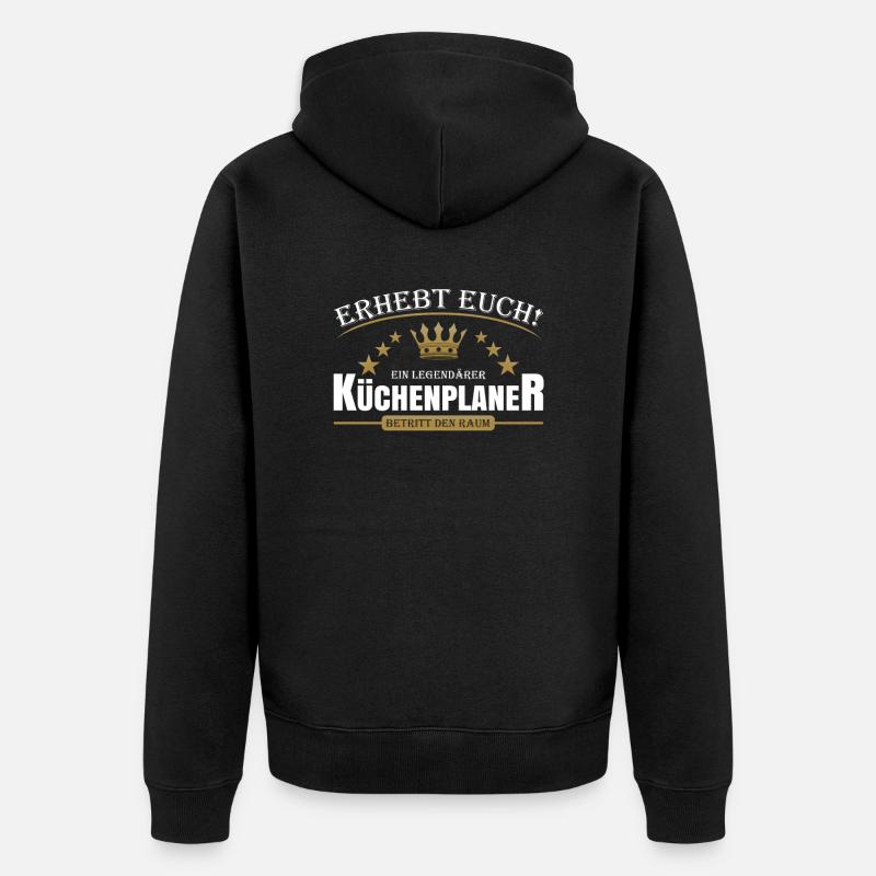 Küchenplaner - Unisex Premium Bio Zip Hoodie - Schwarz