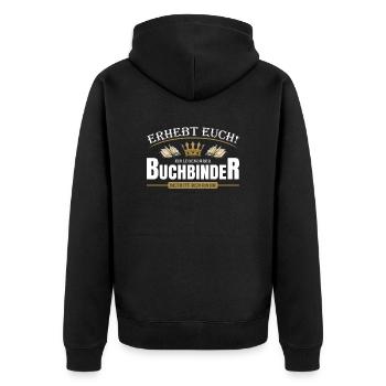 Justizwachtmeister - Unisex Premium Bio Zip Hoodie - Schwarz - Hinten - Nico (187cm)
