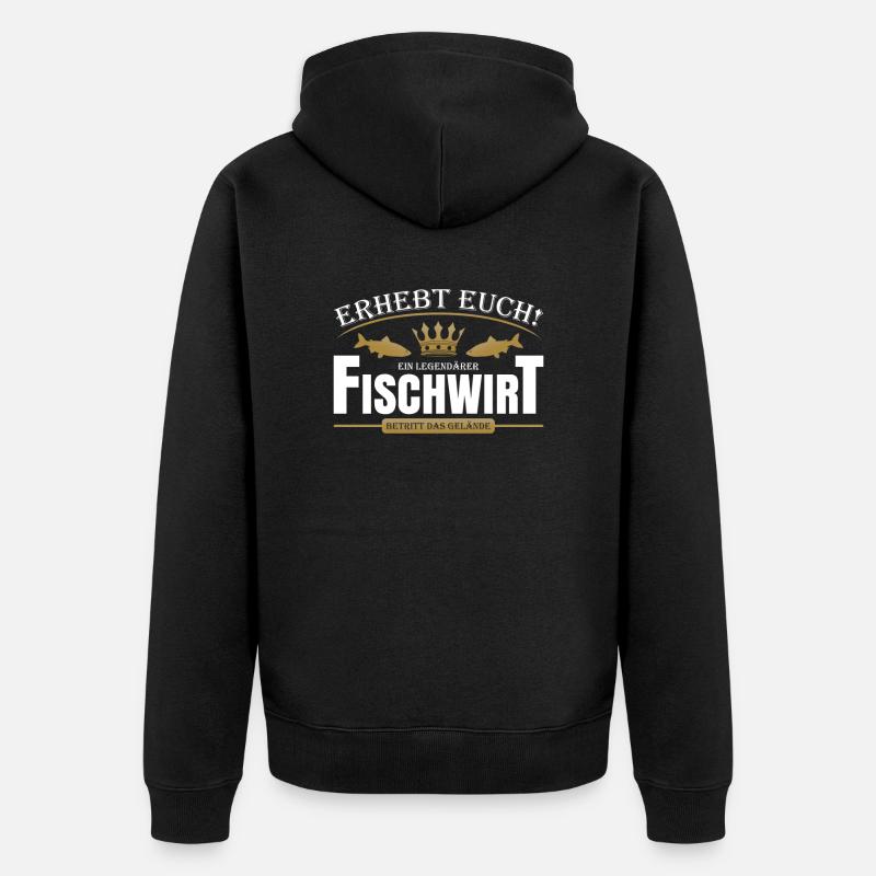 Fischwirt - Unisex Premium Bio Zip Hoodie - Schwarz