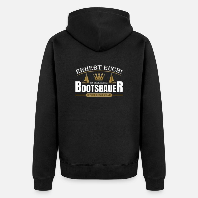 Bootsbauer - Unisex Premium Bio Zip Hoodie - Schwarz