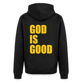 God is good - Veste à capuche bio Premium Unisexe - noir - Dos - Nico (187cm)