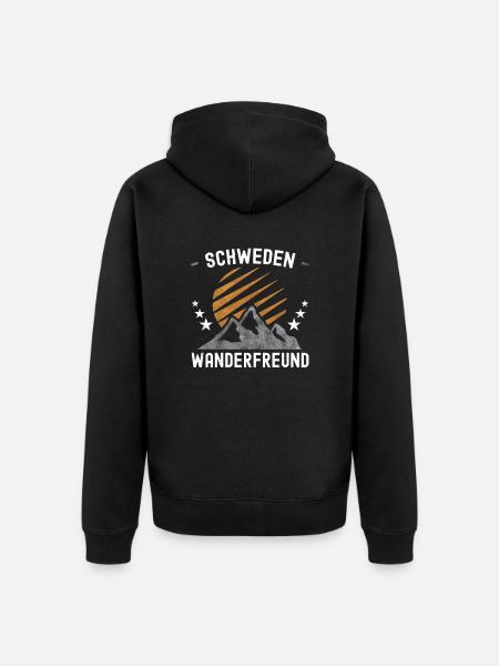 Schweden Wandern - Unisex Premium Bio Zip Hoodie - Schwarz
