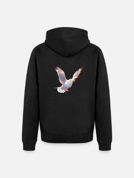 Seemöwe - Unisex Premium Bio Zip Hoodie - Schwarz