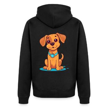 Conception de chien mignon pour les propriétaires de chiens - Veste à capuche bio Premium Unisexe - noir - Dos - Nico (187cm)