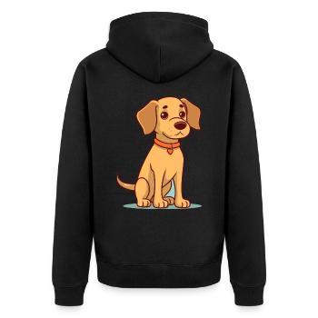 Conception de chien mignon pour les propriétaires de chiens - Veste à capuche bio Premium Unisexe - noir - Dos - Nico (187cm)