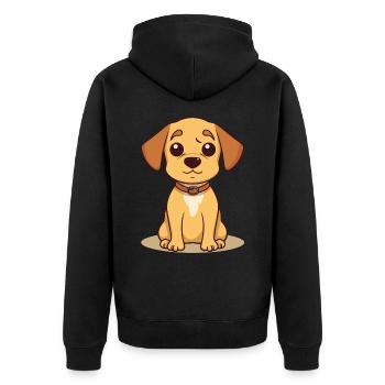 Niedliches Hundedesign für Hundebesitzer - Unisex Premium Bio Zip Hoodie - Schwarz - Hinten - Nico (187cm)