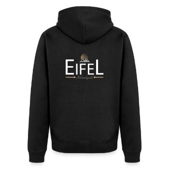 Eifel Klettern - Unisex Premium Bio Zip Hoodie - Schwarz - Hinten - Nico (187cm)