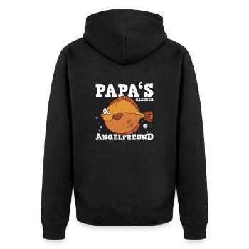 Papas Angelfreund - Unisex Premium Bio Zip Hoodie - Schwarz - Hinten - Nico (187cm)