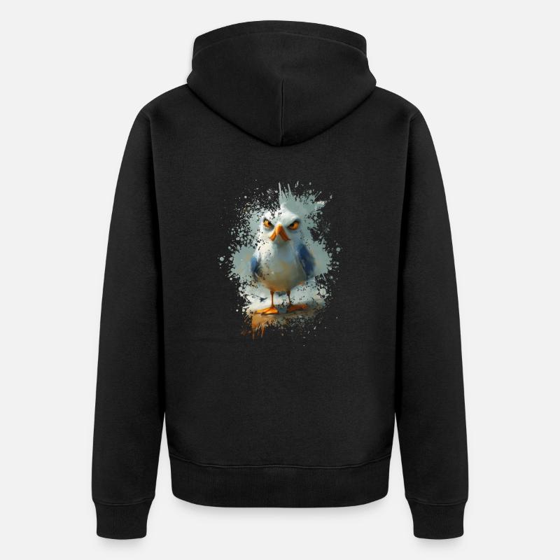Ostsee Möwe - Unisex Premium Bio Zip Hoodie - Schwarz