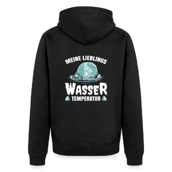 Eisschwimmen - Unisex Premium Bio Zip Hoodie - Schwarz - Hinten - Nico (187cm)